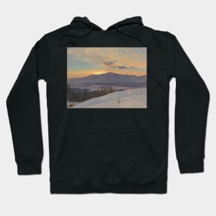 Sunset Across the Hudson Valley, Winter by Frederic Edwin Church Hoodie